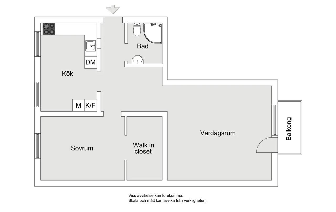 Floor plan for Tranebergsvägen 27, 2tr