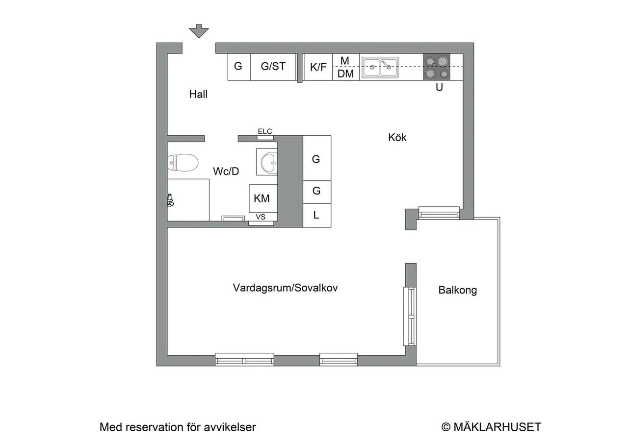 Floor plan for Brogatan 11