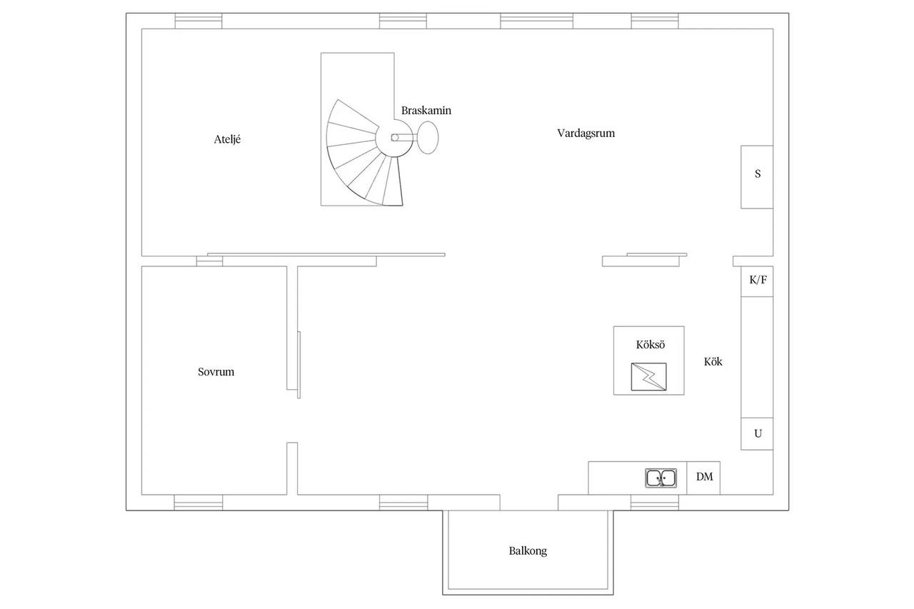 Planritning för Hamra Linhatte 214B