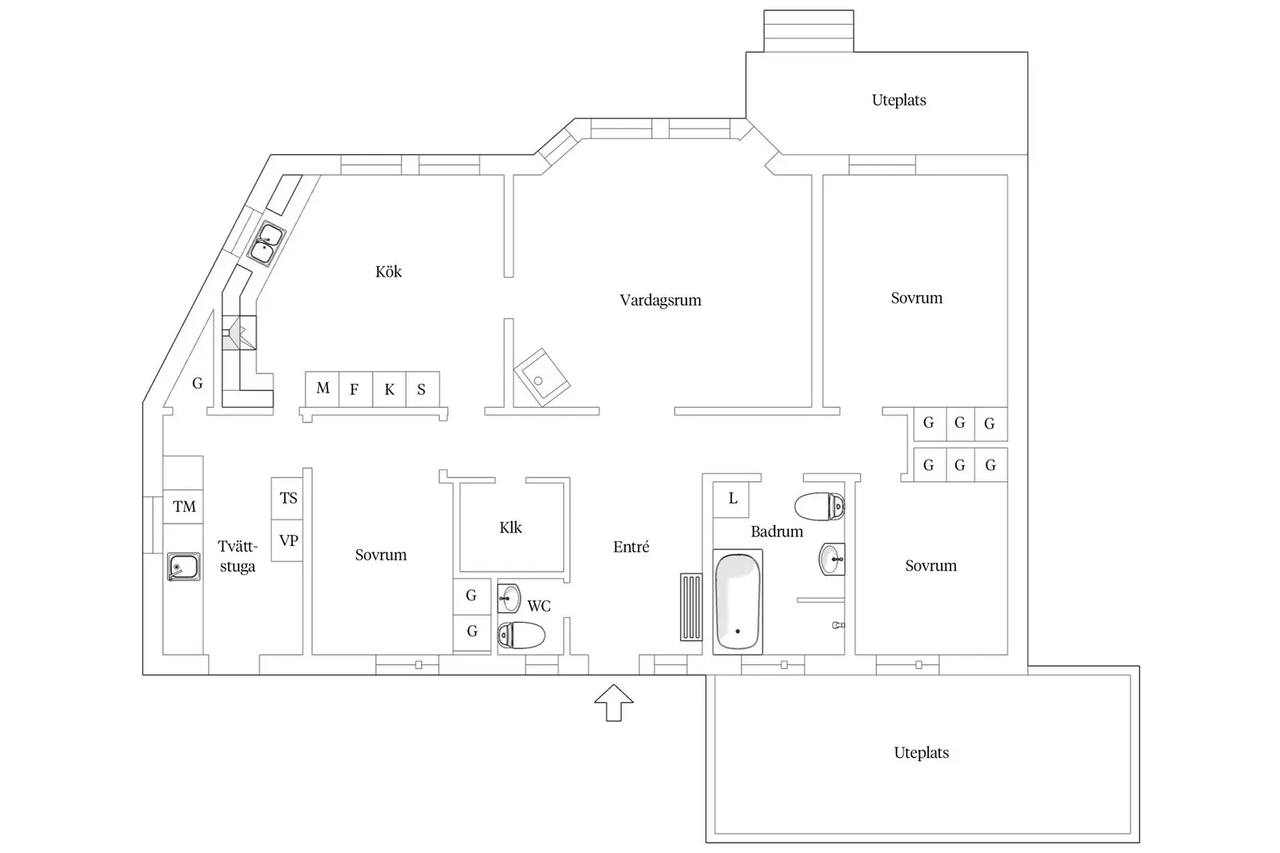 Floor plan for Kallhedsliden 5