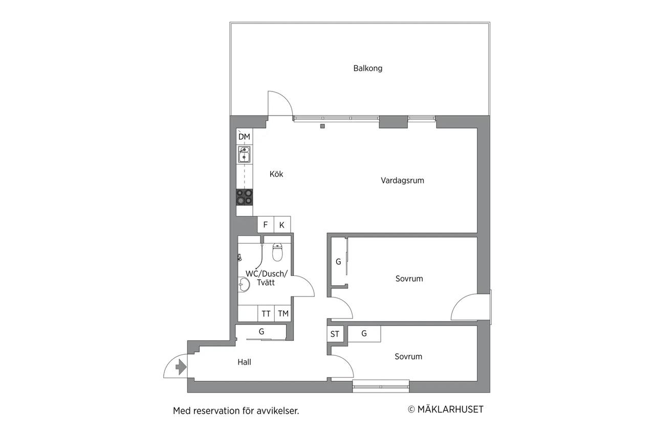 Floor plan for Mässvägen 4
