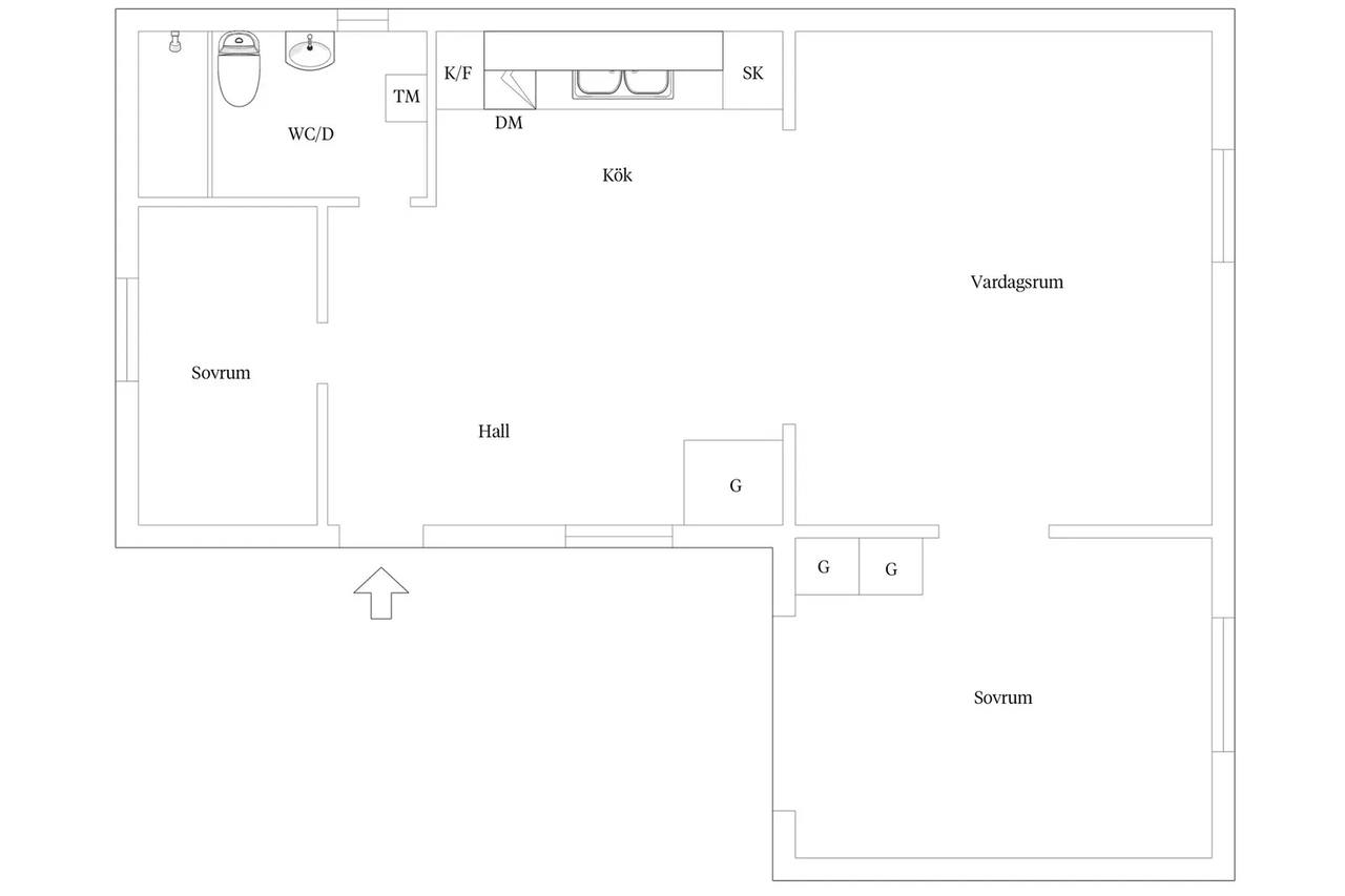 Floor plan for Betaniavägen 34, Gnisvärd lgh 23
