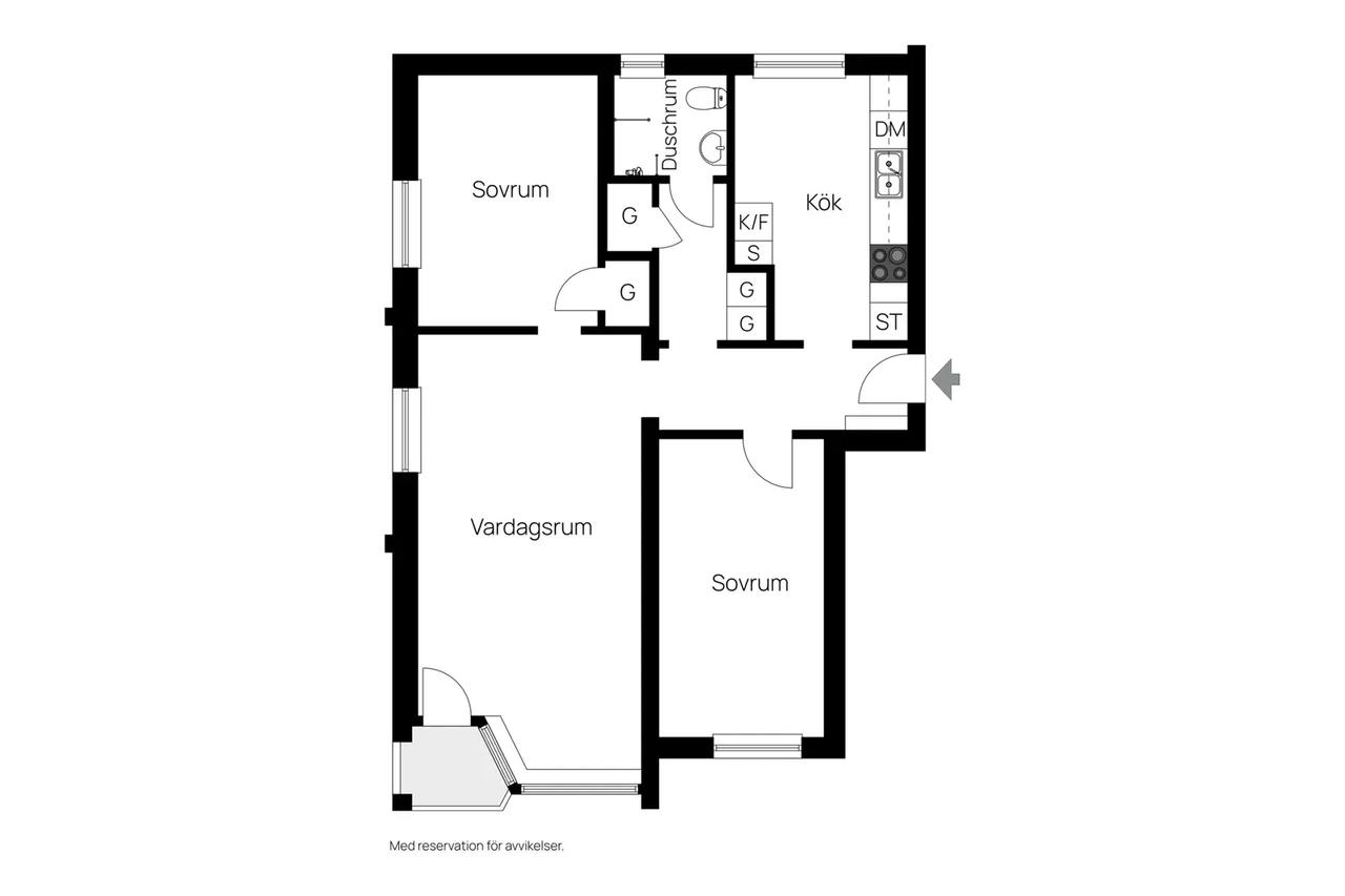 Floor plan for Jonebergsvägen 3 D