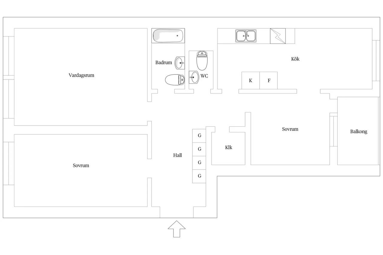 Floor plan for Sunnanväg 6M
