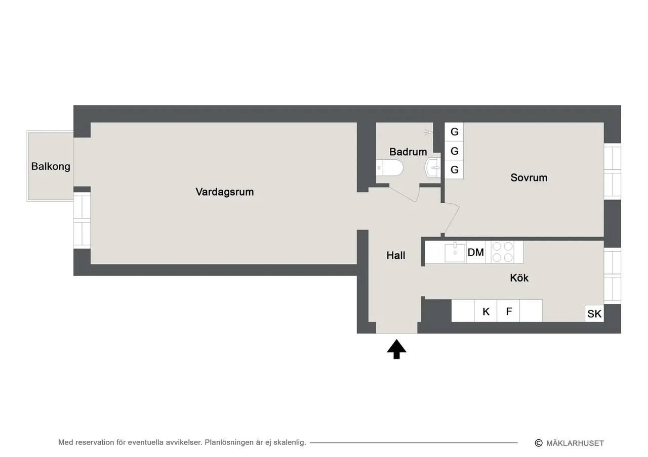 Planritning för Klockaregatan 2c