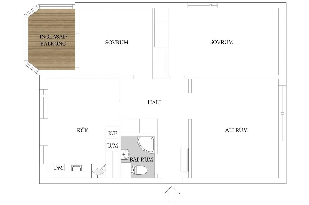 Floor plan for Hyllegatan 3C