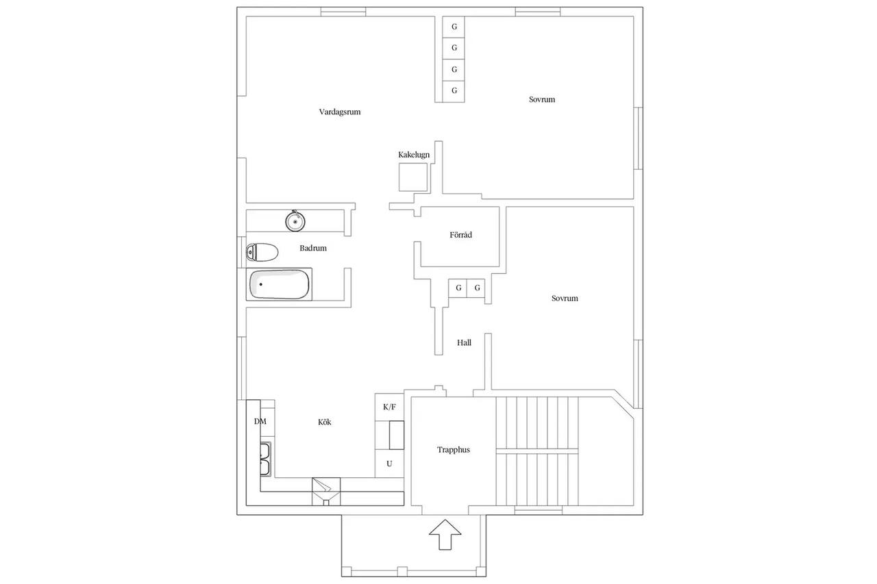 Floor plan for Rosenborgsgatan 32