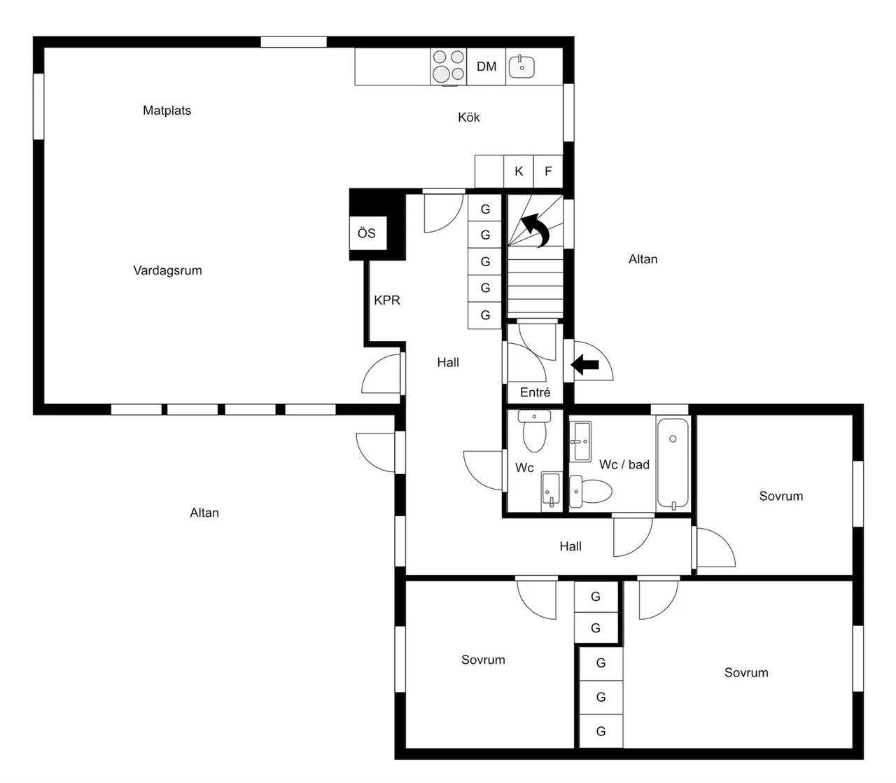 Planritning för Dagsvärmargatan 9
