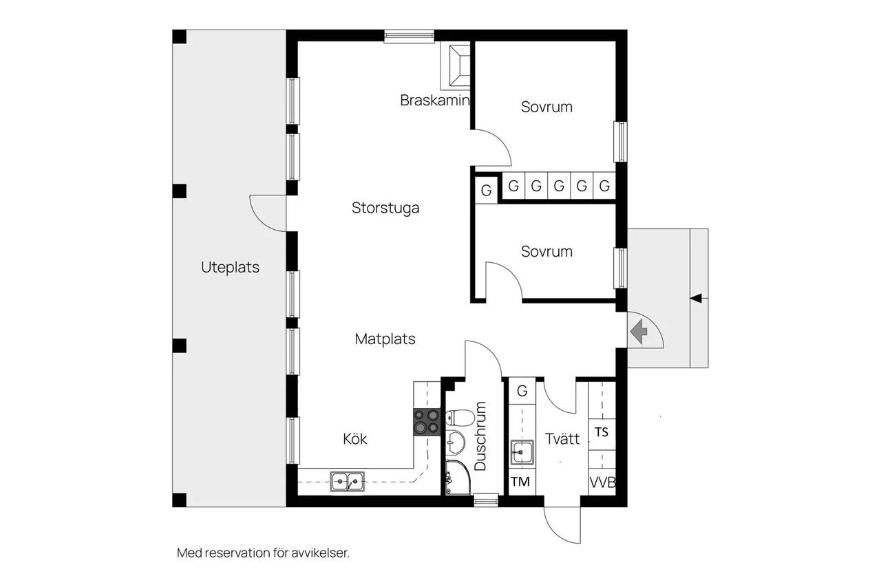 Planritning för Storviksandsvägen 54