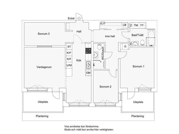 Floor plan for Södra vägen 49