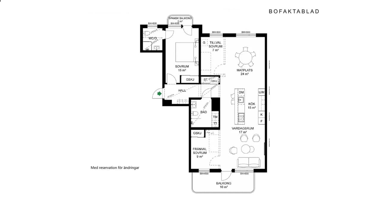 Floor plan for Centralvägen 97 lgh 2-1101
