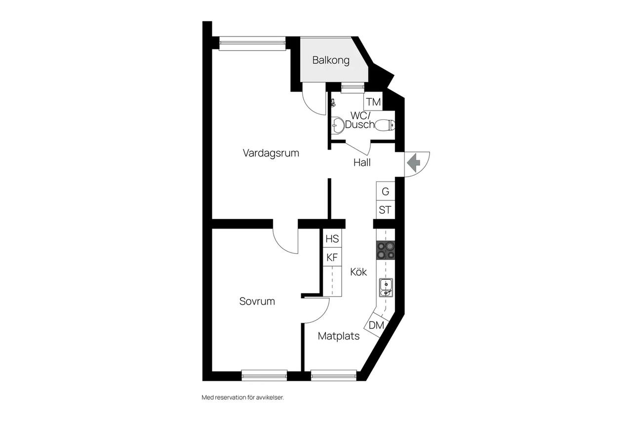 Planritning för Hagvägen 2E