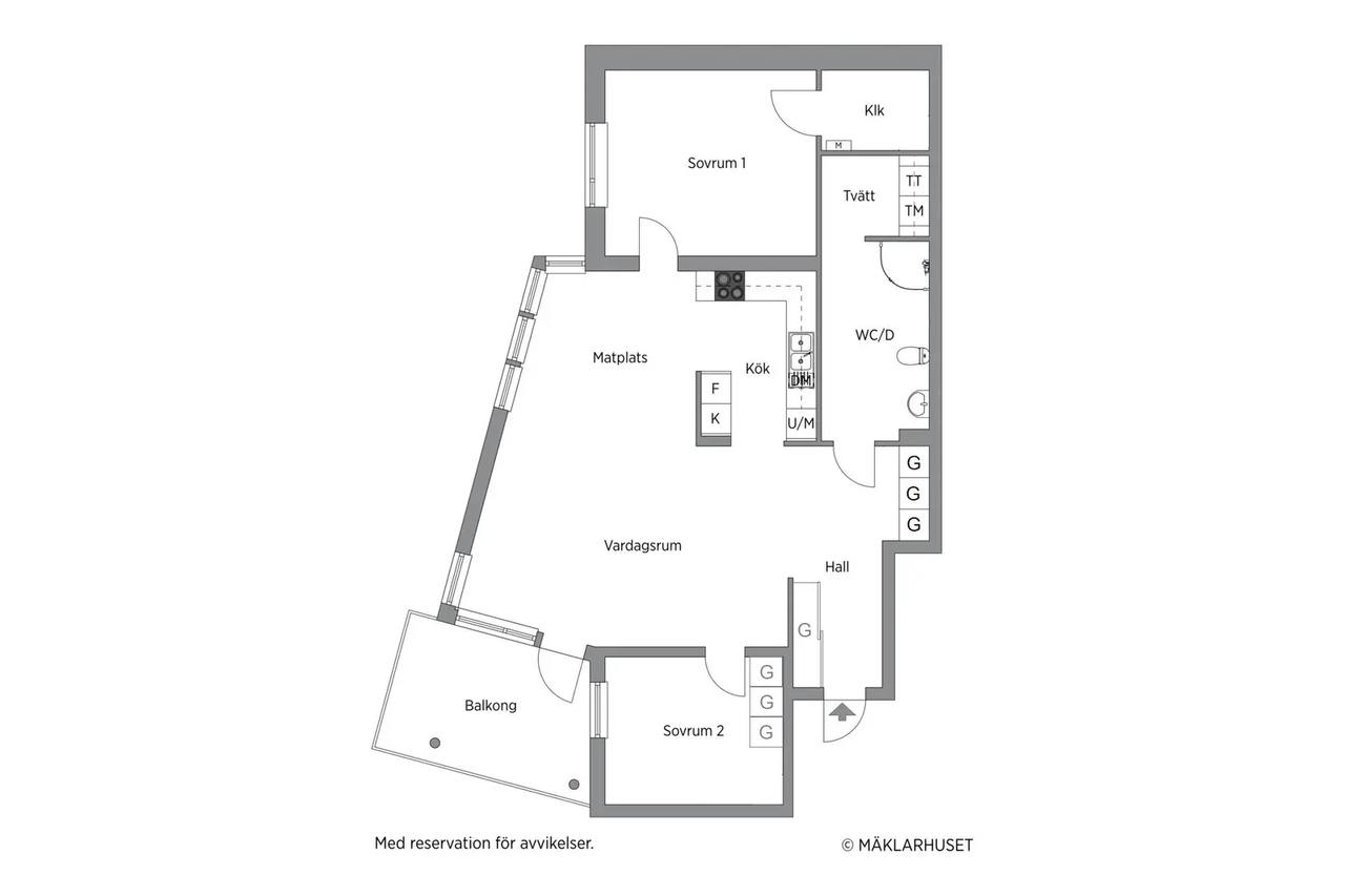 Floor plan for Hoppets Gränd 6