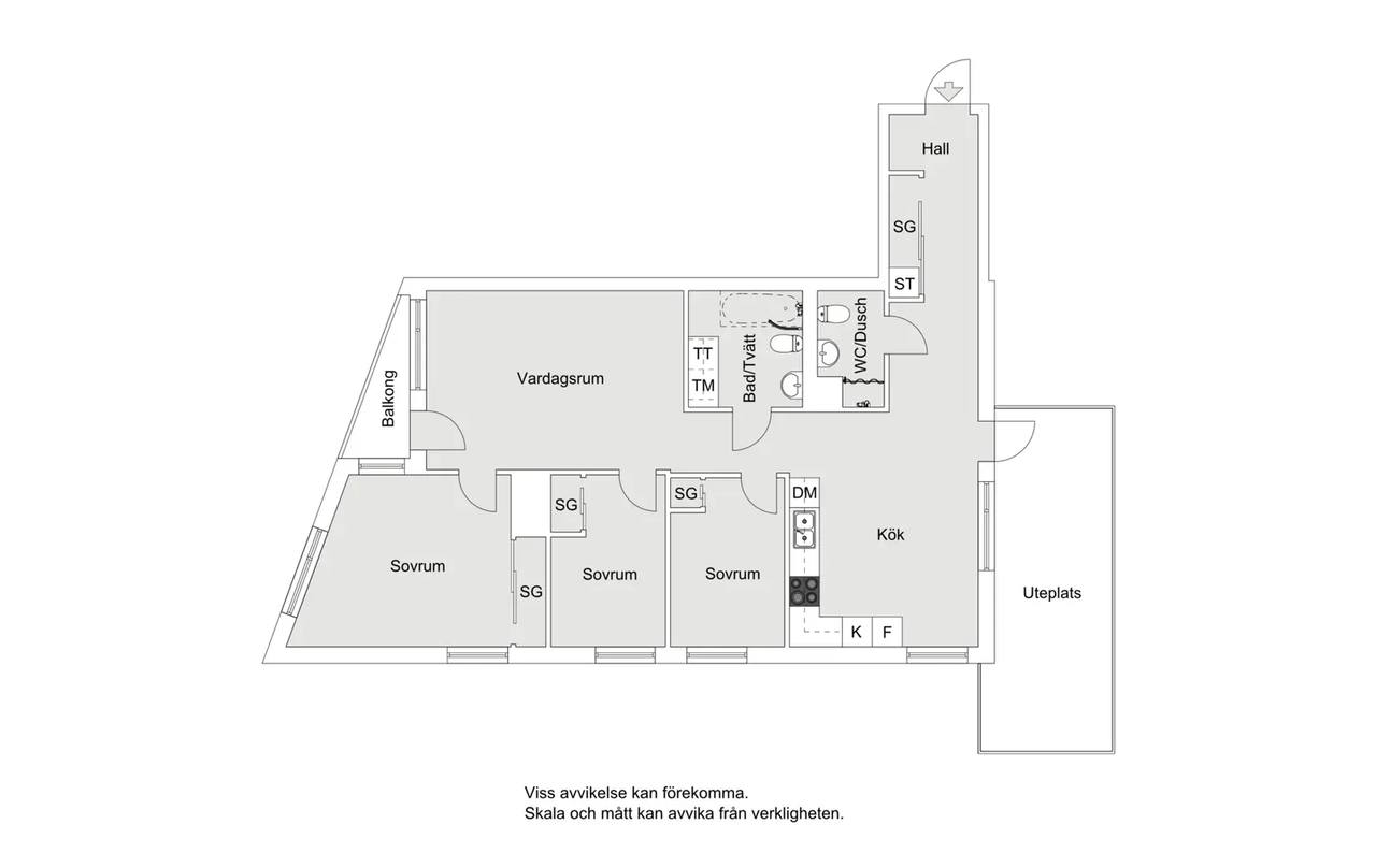 Floor plan for Henriksdalsallén 24A