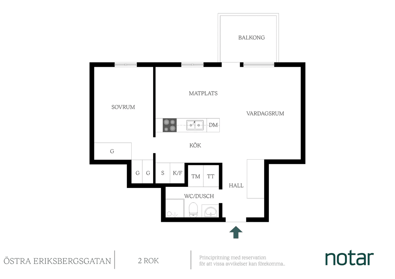 Floor plan for Östra Eriksbergsgatan 73