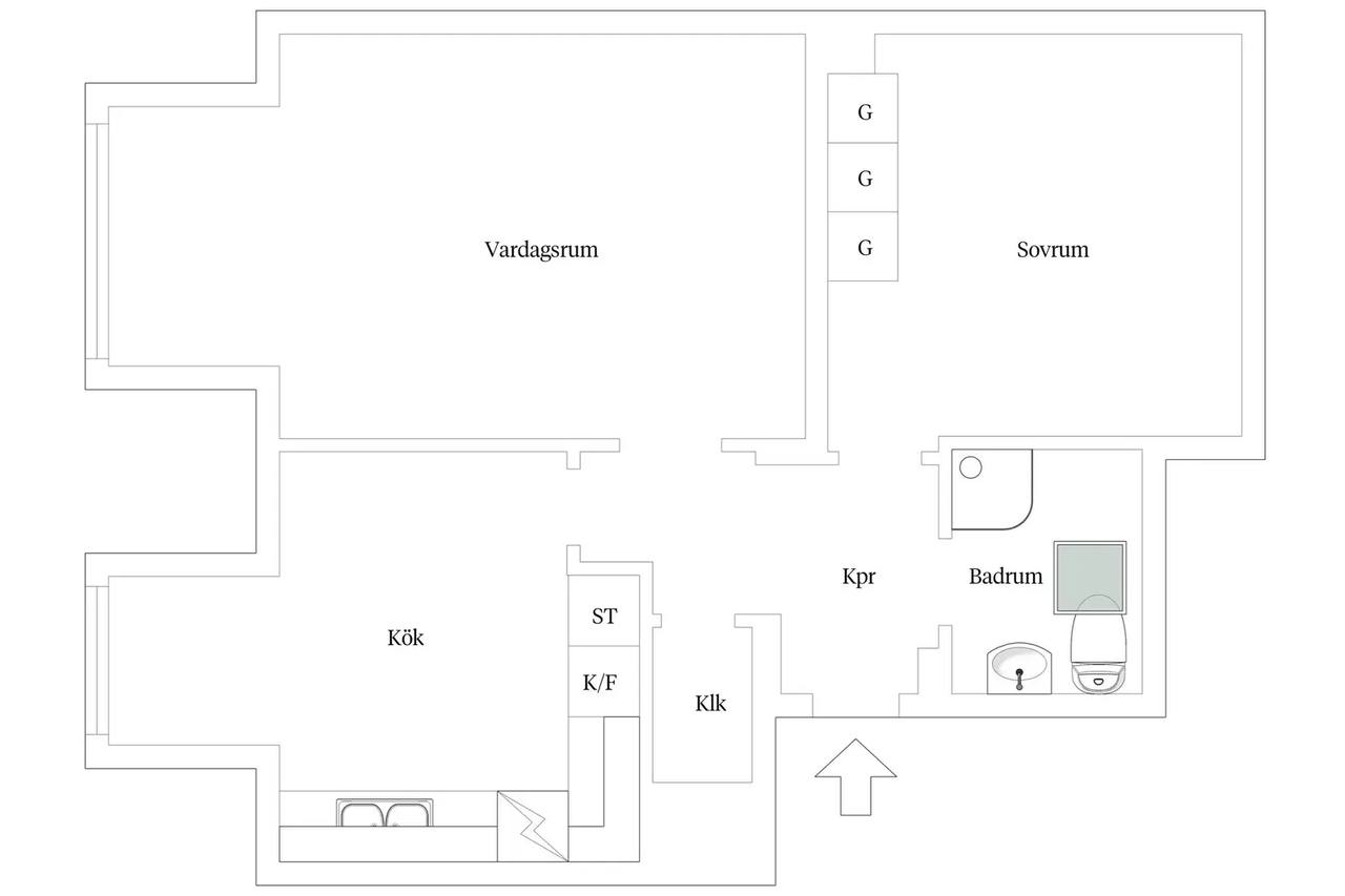 Floor plan for Skolvägen 4B