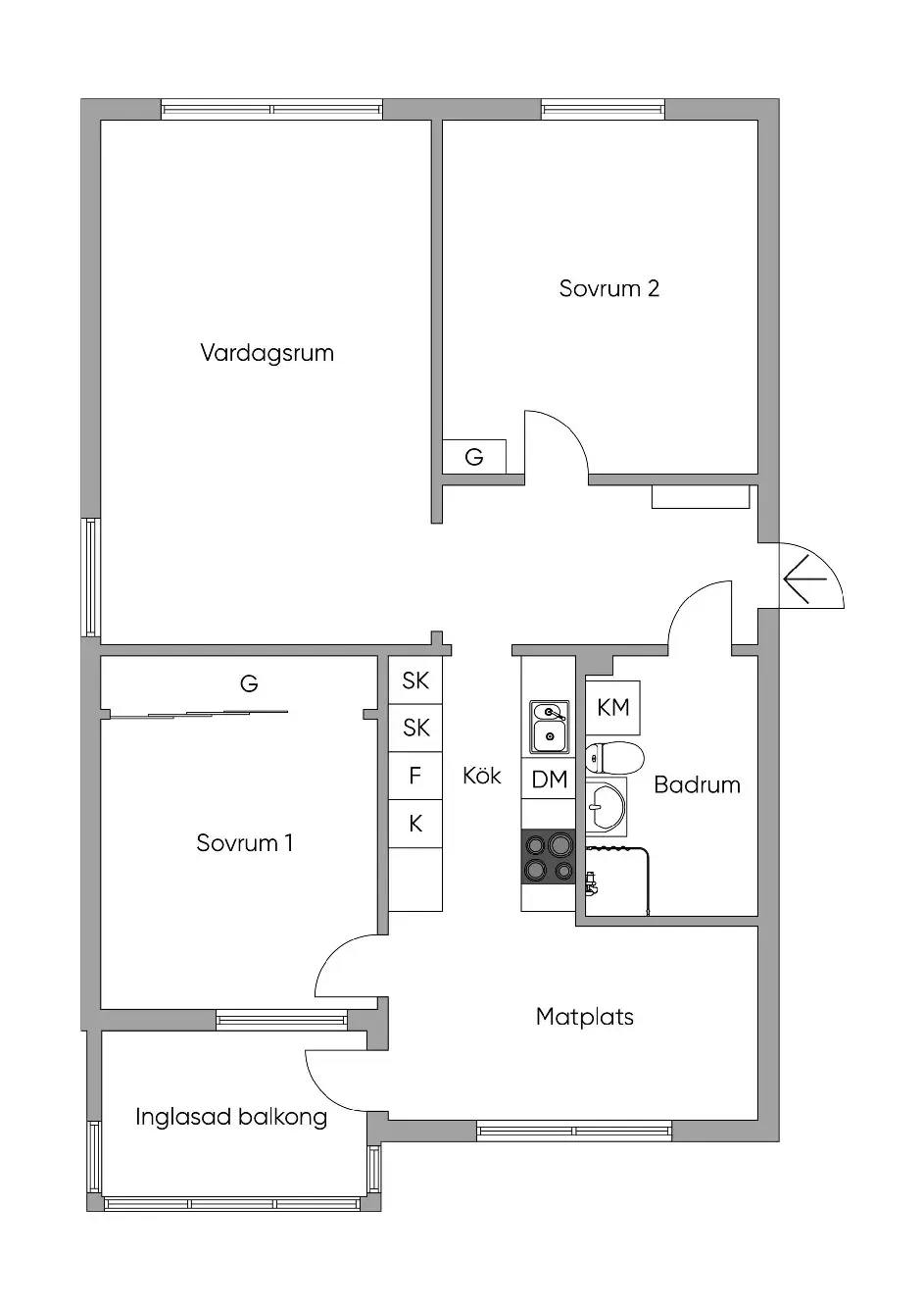 Floor plan for Malmbergsvägen 10A