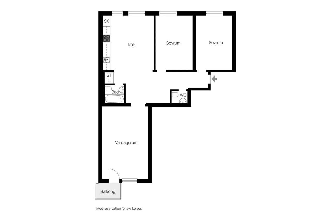 Floor plan for Västmannagatan 13