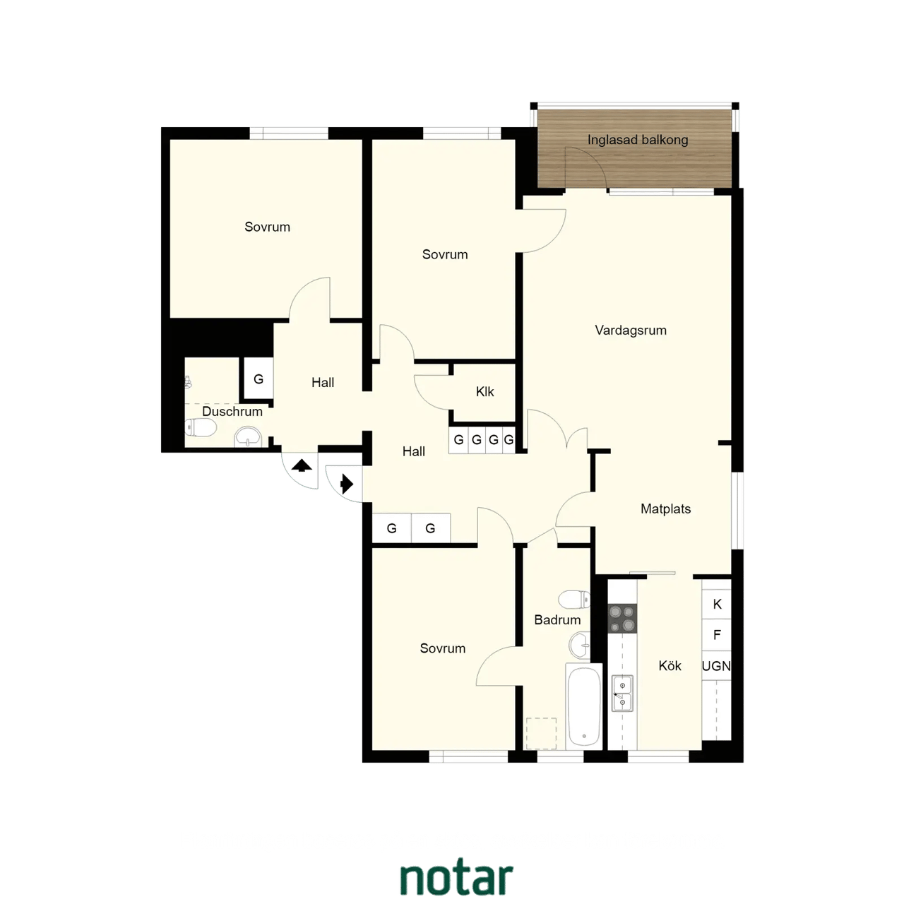 Floor plan for Domarebacken 6, 5tr