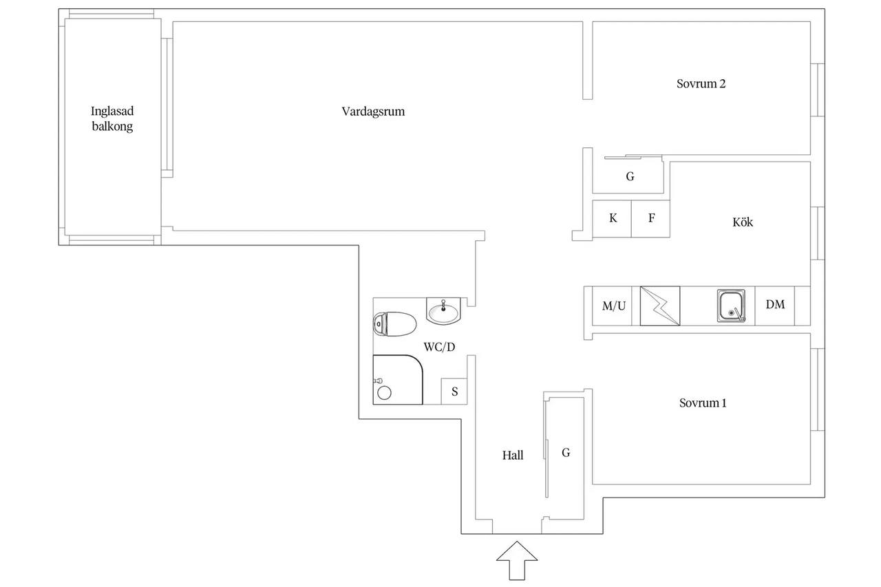Floor plan for Hamngatan 32B