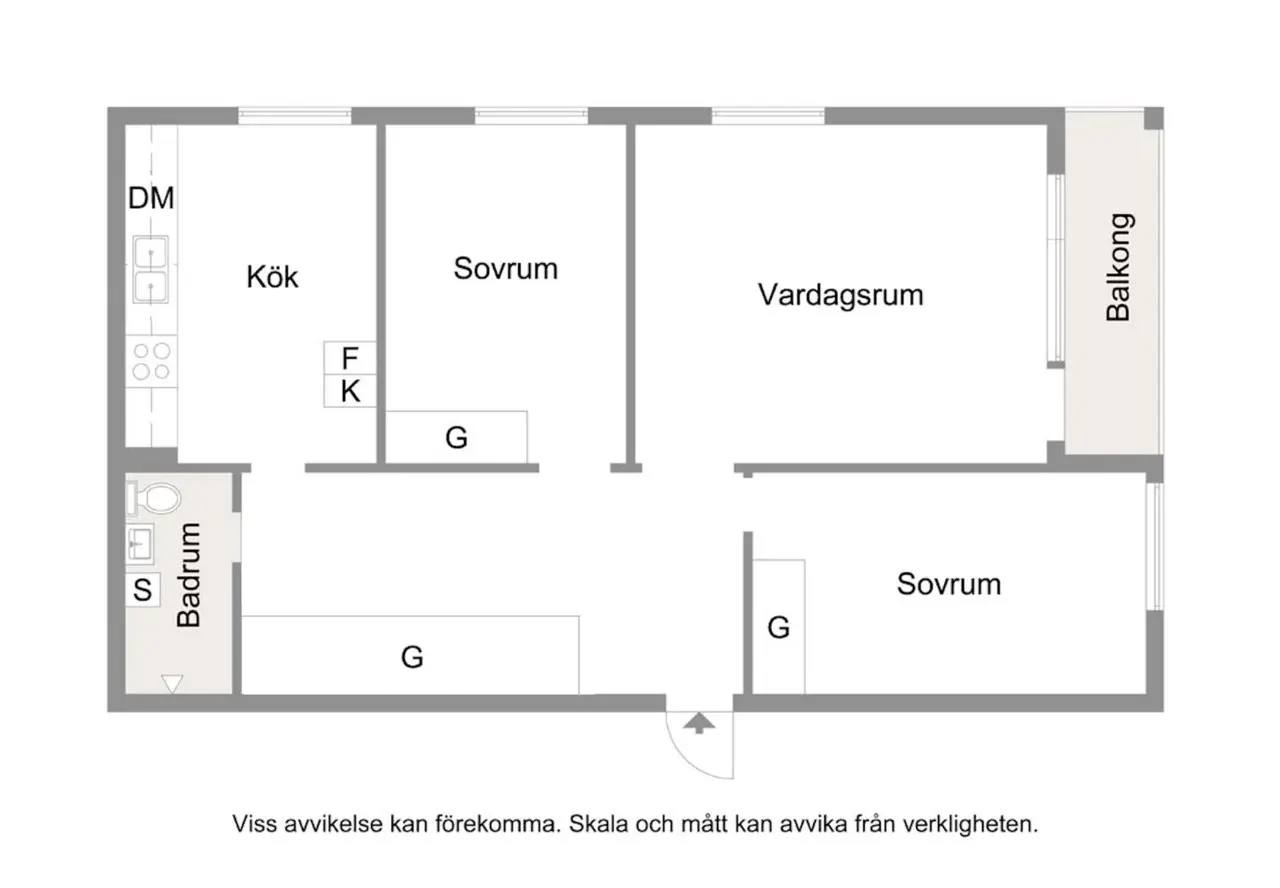 Floor plan for Lektorsgången 5A