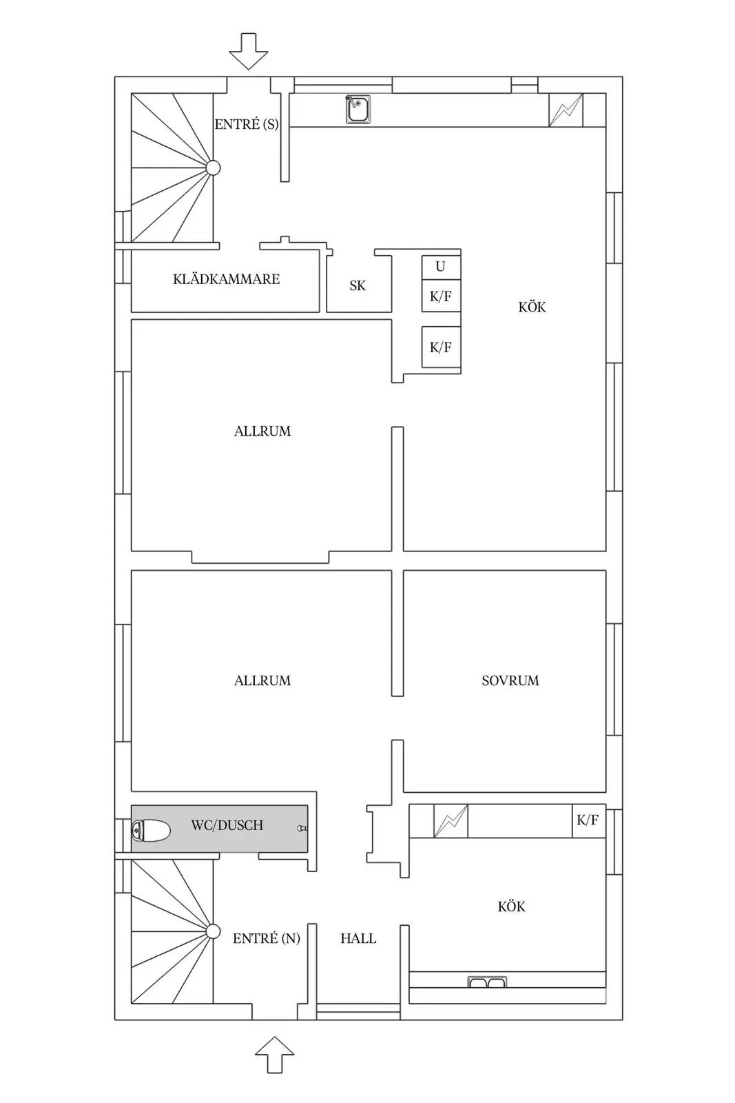 Planritning för Skogsfrugatan 11