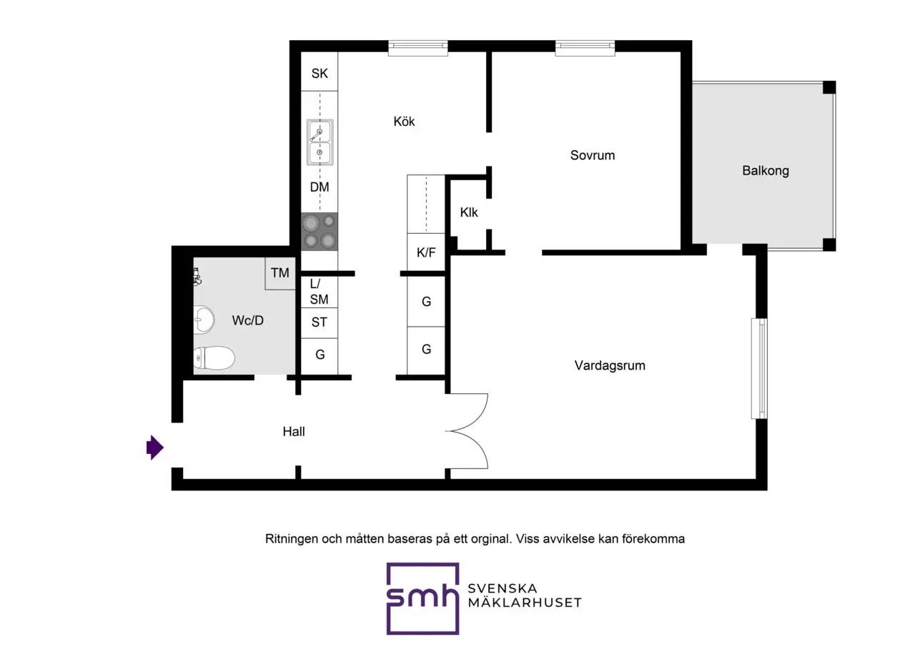 Floor plan for Björnsonsgatan 138: 7.5/9Tr