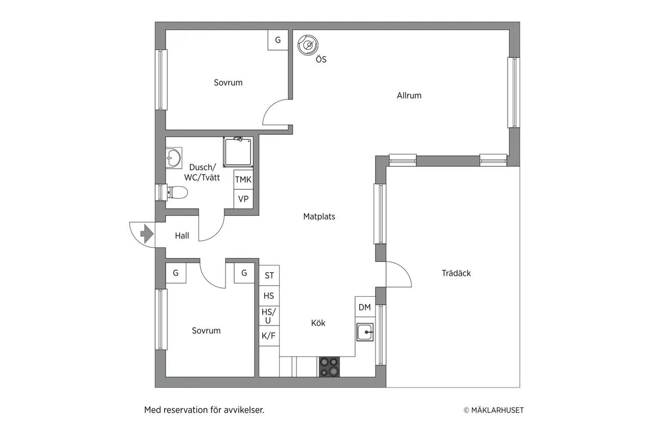 Floor plan for Södra Äppelrosvägen 38 B - andel 5