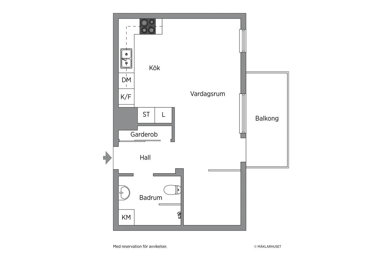 Planritning för Solnavägen 96b, vån 2