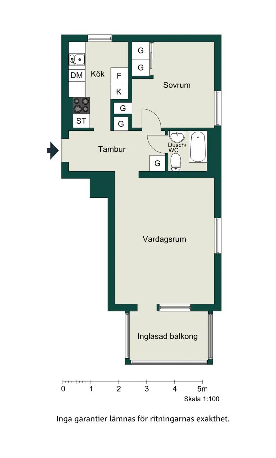 Floor plan for Bragegatan 29C