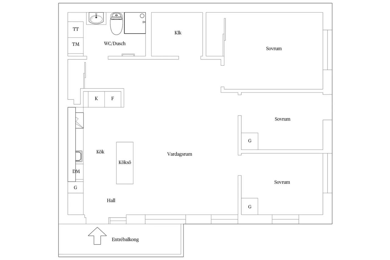 Planritning för Terapislingan 32A