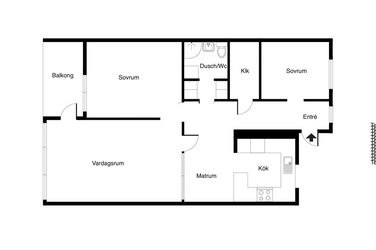 Planritning för Storvretsvägen 44, 1tr