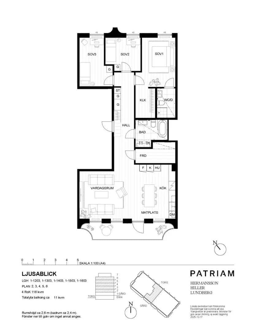 Floor plan for Primusgatan 20, Lgh 1-1203