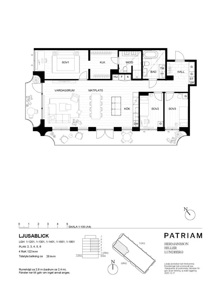 Floor plan for Primusgatan 20, Lgh 1-1201