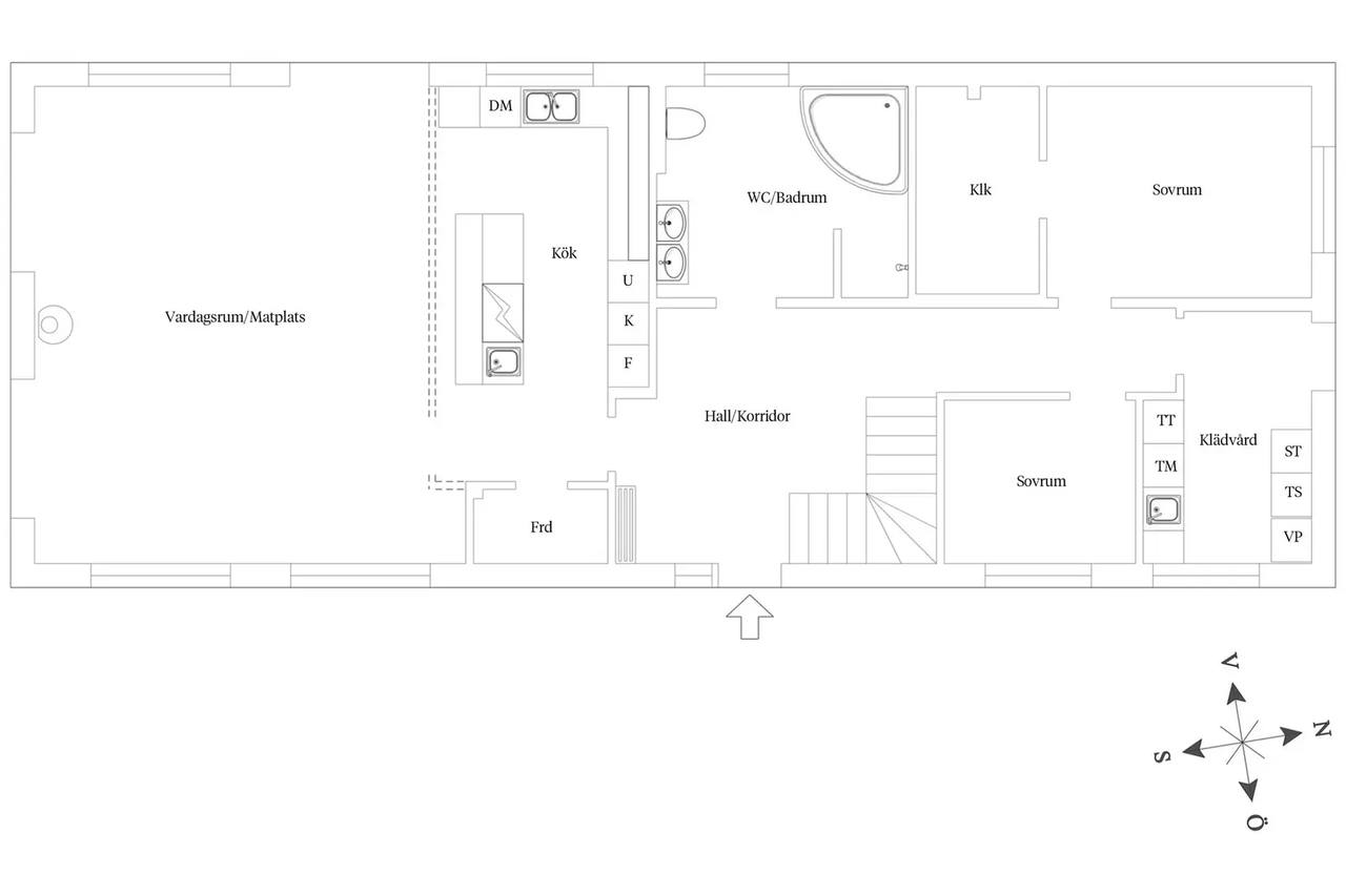 Planritning för Alpvägen 5B