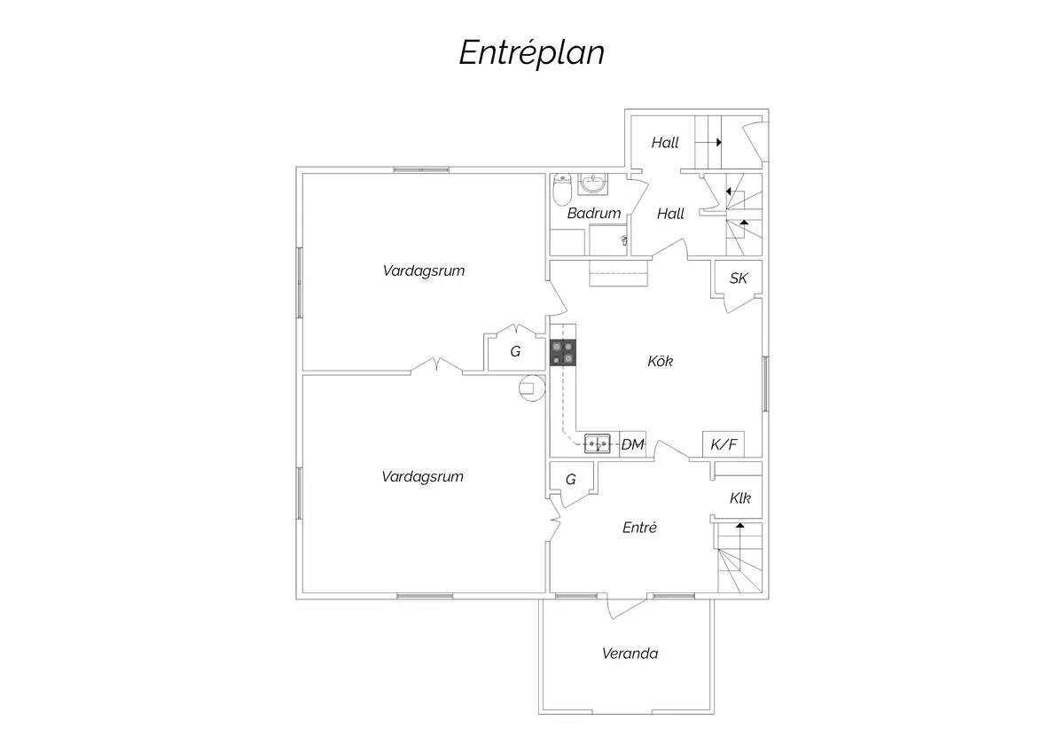 Floor plan for Kyrkvägen 23