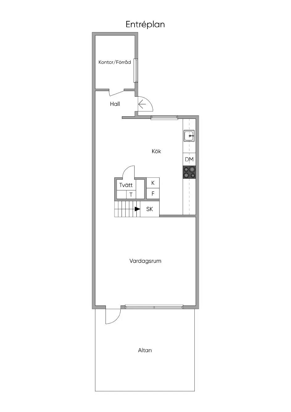 Floor plan for Åkergatan 3B