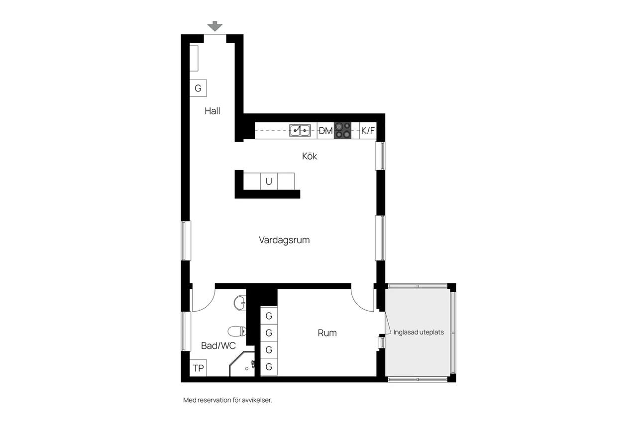 Floor plan for S:t Göransgatan 1E