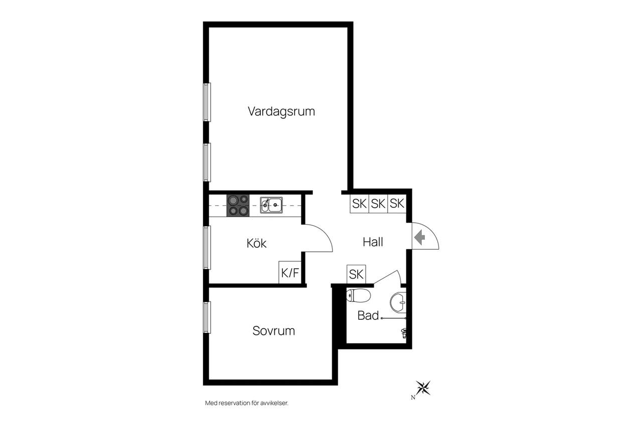 Floor plan for Norrby Tvärgata 37