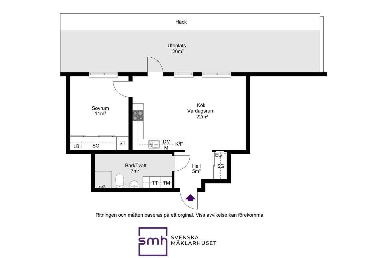Floor plan for Packhusgatan 21A