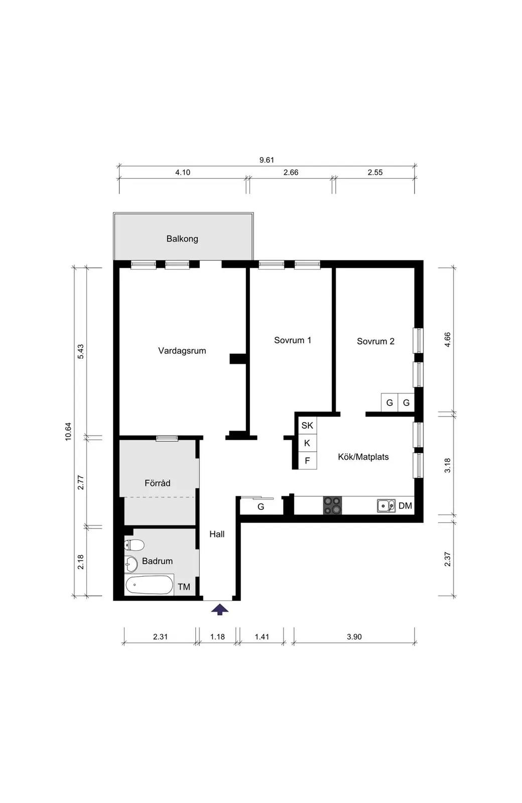 Planritning för Ornövägen 32