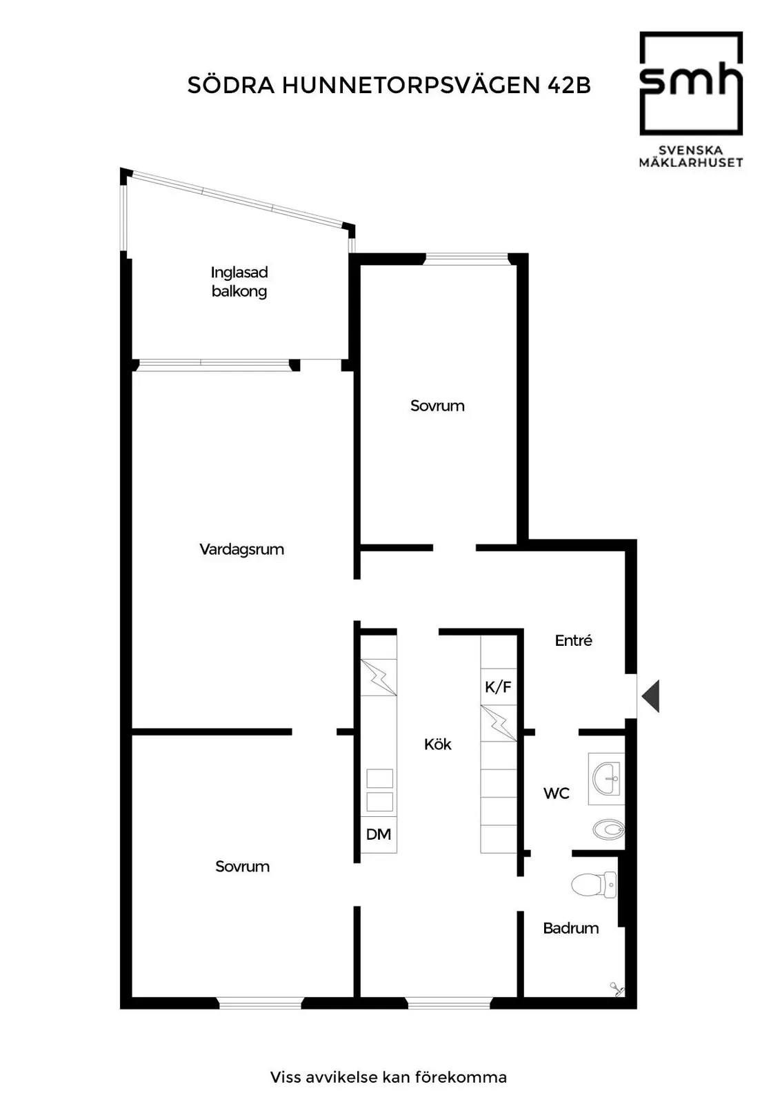 Floor plan for Södra Hunnetorpsvägen 42B