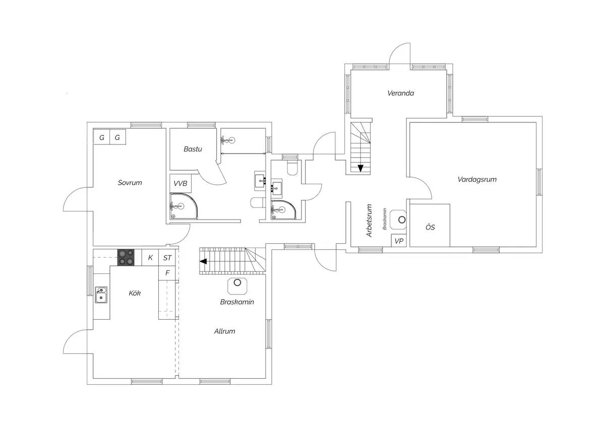 Floor plan for Lugnetvägen 14
