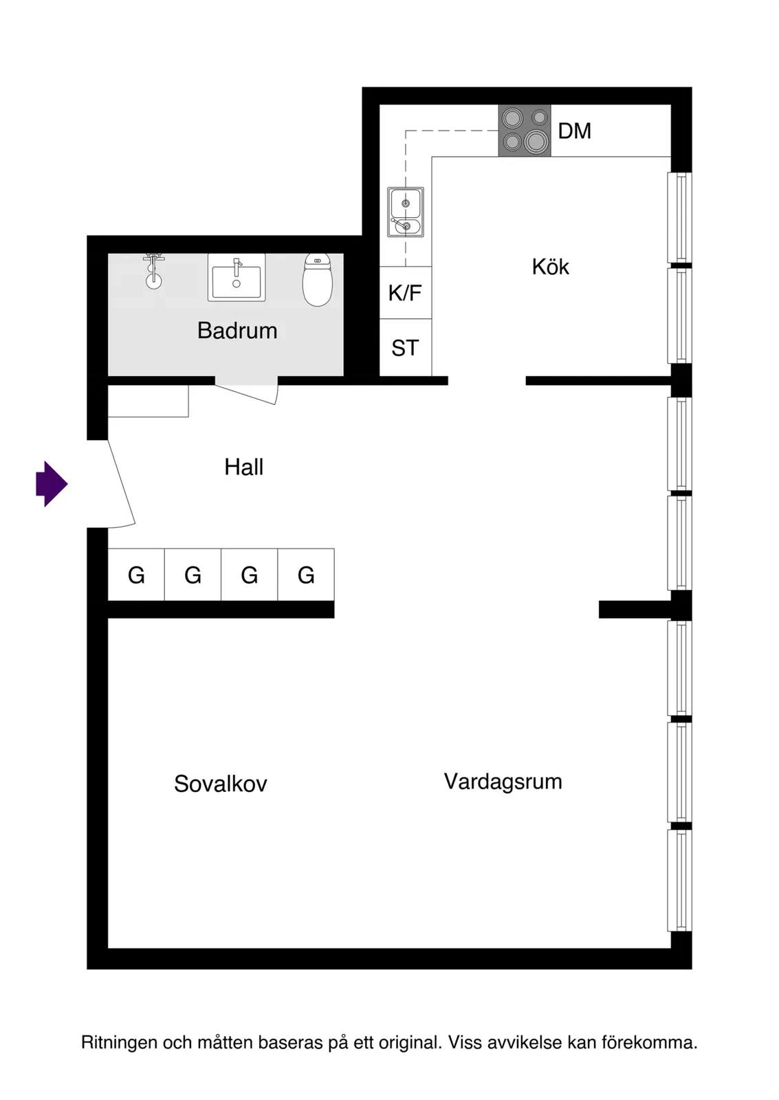 Floor plan for Ritargatan 3