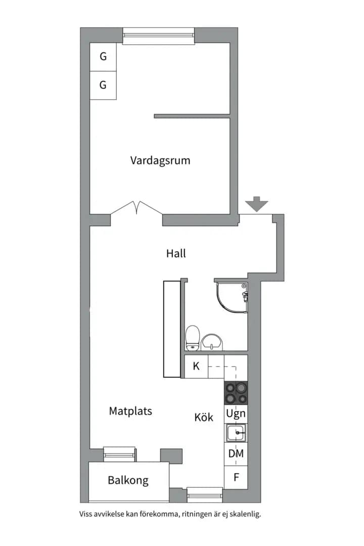 Planritning för Sturegatan 17B