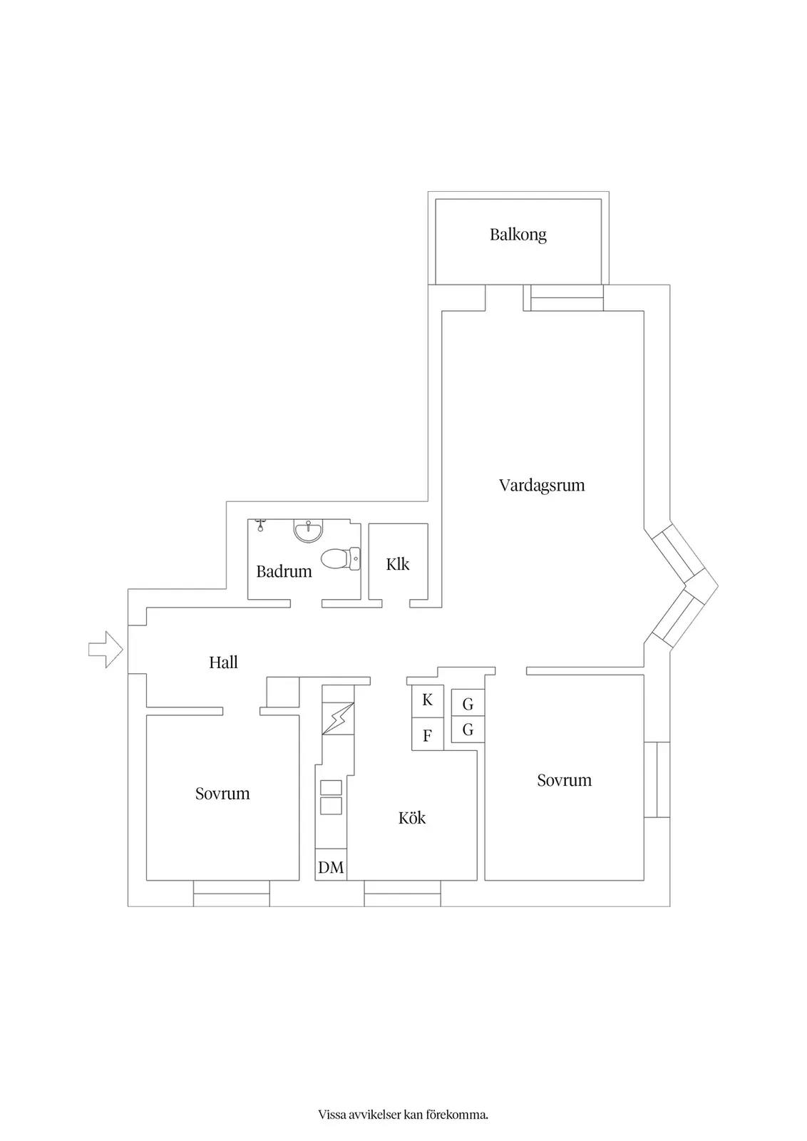 Floor plan for Falkmangatan 3A
