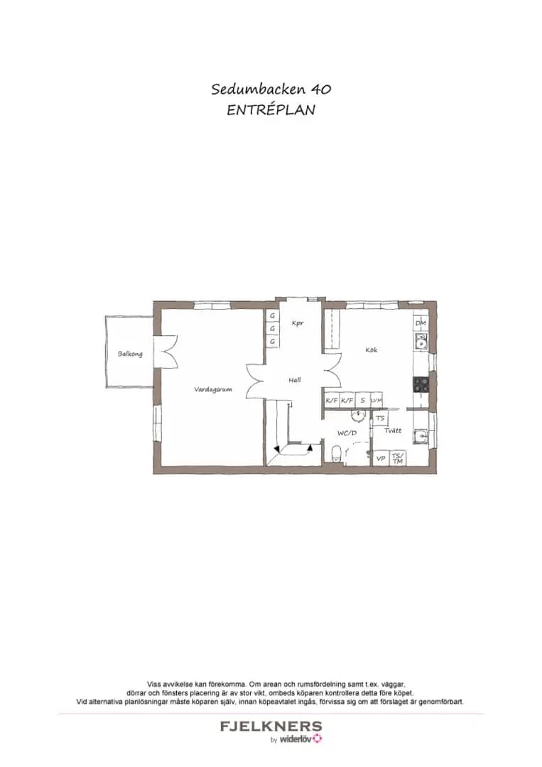 Floor plan for Sedumbacken 40