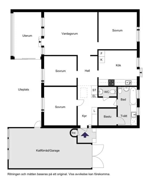 Planritning för Tuvegatan 1