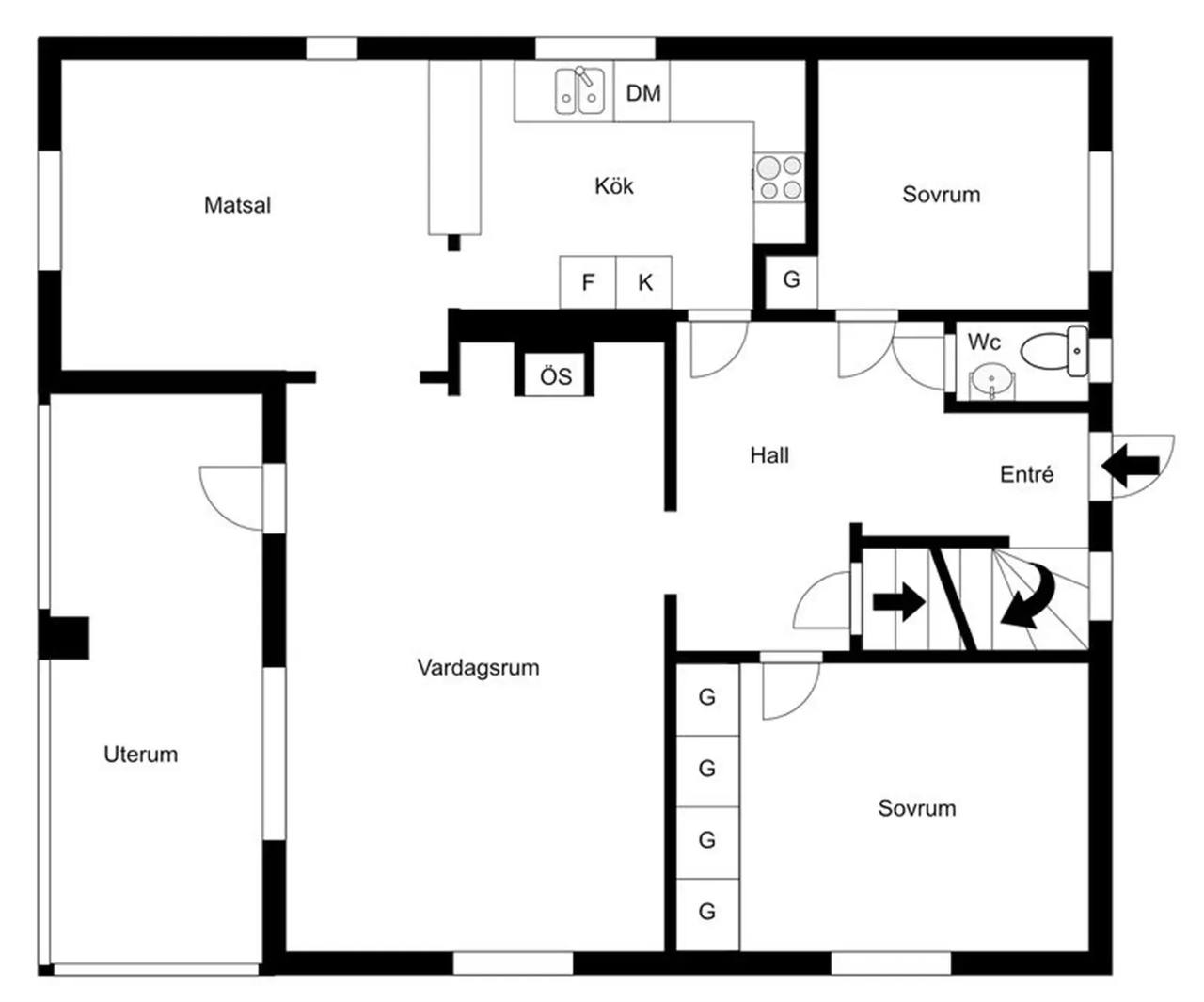 Planritning för Silfverstolpes gata 2