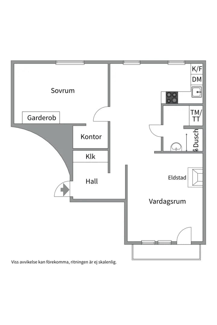Floor plan for Freyvägen 1D
